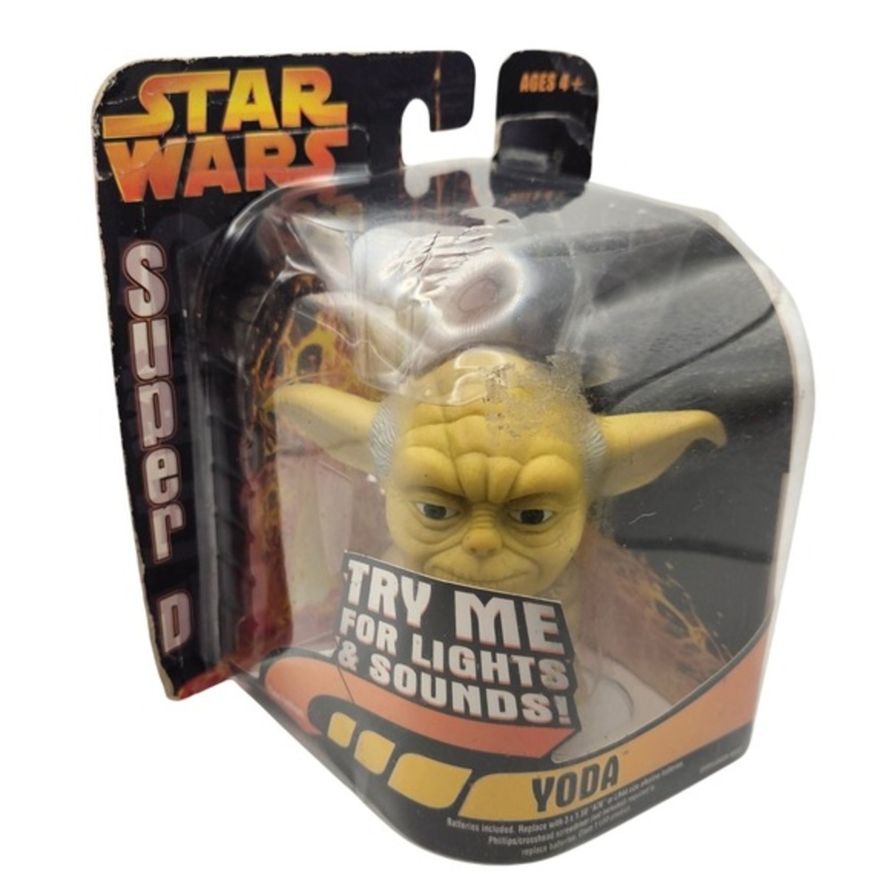 2005 Hasbro Star Wars Super‎ D Yoda - New Sealed (Batteries Dead / Box Wear)